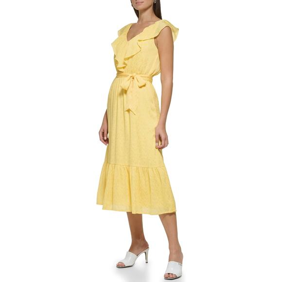 DKNY with Ruffle Dress Size 6 - Picture 4 of 6